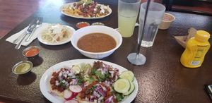 Lentil soup, tacos, leaded fries 👌 at Pancho's Vegan Cantina in Las Vegas