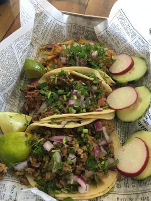 Street tacos at Pancho's Vegan Cantina in Las Vegas