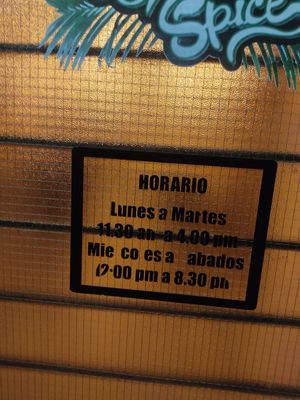 Opening times at Natural Spice in Panama City