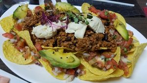 large nachos at Natural Spice in Panama City