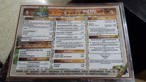 Menu  at Natural Spice in Panama City