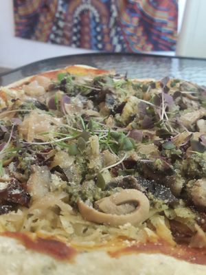 Vegan pizza: so good! at Natural Spice in Panama City