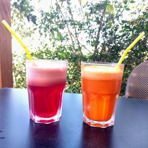 Fresh squeezed juices at Anona in Ashkelon