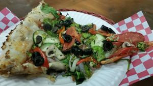 today's vegan slice -yum! at Pieces Pizza By the Slice in Sacramento