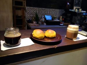 Fika (coffee break) at Lådan. The Lussekatter (saffronbuns) were freshly made and still warm! yum!  at Ladan in Malmo