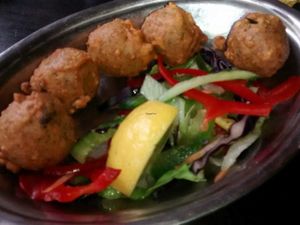 Batata Bonda (potato dumplings) at Dakhin in Glasgow