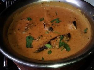 Ennai kathrikai (aubergine) at Dakhin in Glasgow