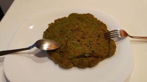 Vegan salted pancake with spinach at 1o9 Cafe in Udaipur