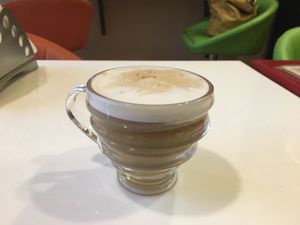 Hazelnut cappuccino  at 1o9 Cafe in Udaipur