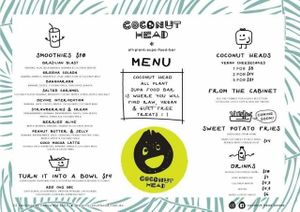 coconut head menu- current as of dec 2016 at Coconut Head in Noosa Heads