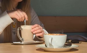 Chai Latte and Cappuccino (both with soy milk) at KaffeeKlatsch in Davos Platz
