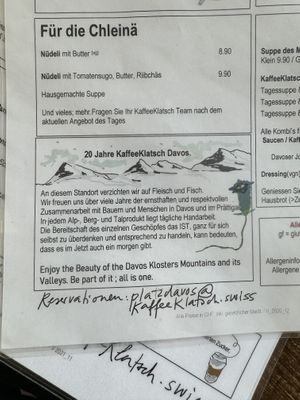 Das Kaffee Klatsch ist definitiv vegetarisch/vegan und hätte fünf Sterne verdient!  at KaffeeKlatsch in Davos Platz