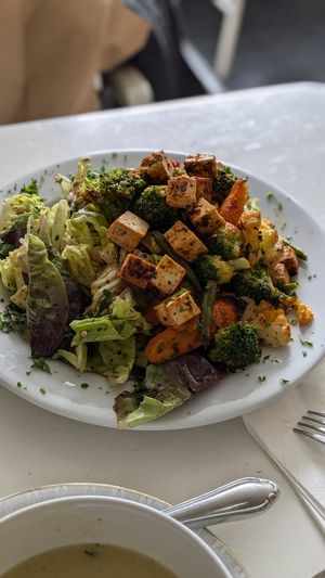 Salad with tofu at KaffeeKlatsch in Davos Platz