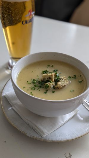 Potato soup at KaffeeKlatsch in Davos Platz