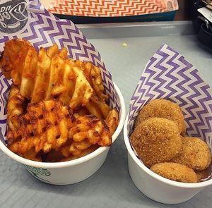 Waffle fries & vegan bites at Not Dogs in Birmingham