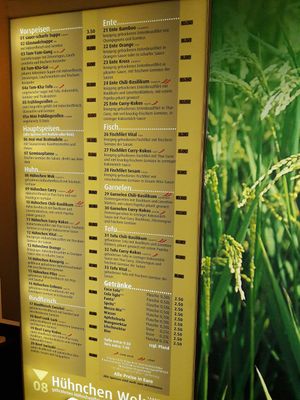 menu at Mai-Mai in Osnabruck