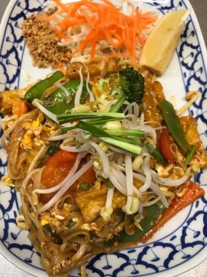 Pad Thai veggies and tofu vegetarian, vegan, or gluten free as requested pls ask as requested at Pattaya Thai in Hamilton