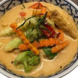 Red curry with veggies and tofu ( vegetarian or vegan or gluten free as requested pls ask as requested at Pattaya Thai in Hamilton