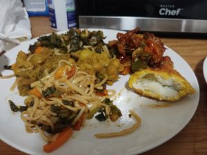 Plated assortment of food at Ital Vital in Toronto