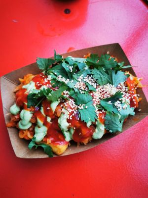 Kimchi covered potato at Burger Box in Tallinn