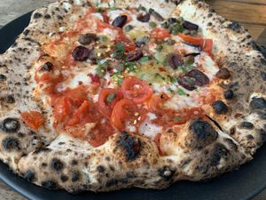 Today’s Putanesca was not as amazing as usual, but still pretty good    at Red Sparrow Pizza in Collingwood