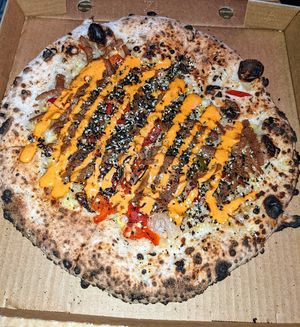 This was a special, with Asian inspired flavours. at Red Sparrow Pizza in Collingwood