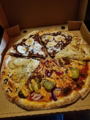 Leftovers with some Nutella dessert pizza in there! at Red Sparrow Pizza in Collingwood