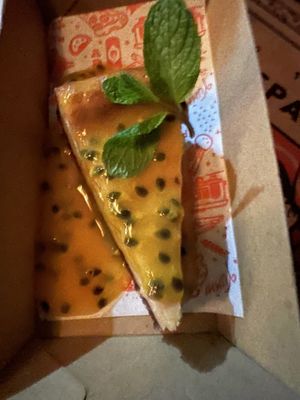Passion fruit cheesecake to take home   at Red Sparrow Pizza in Collingwood