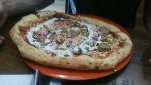 Mock meat pizza! at Red Sparrow Pizza in Collingwood