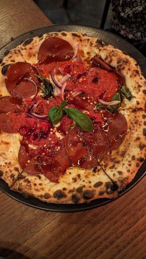 Pepperoni + hot honey pizza (delicious, sauce was neither too hot or too sweet) at Red Sparrow Pizza in Collingwood