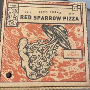 Red Sparrow pizza (I even love the box) at Red Sparrow Pizza in Collingwood