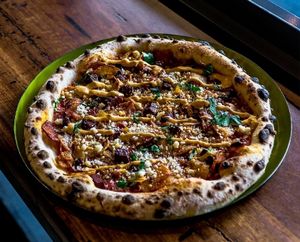 Patatas Bravas Pizza at Red Sparrow Pizza in Collingwood