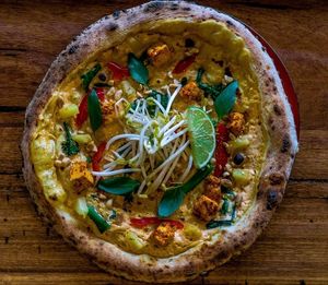 Special Thai pizza at Red Sparrow Pizza in Collingwood