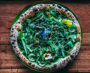 Supergreen vegan pizza at Red Sparrow Pizza in Collingwood