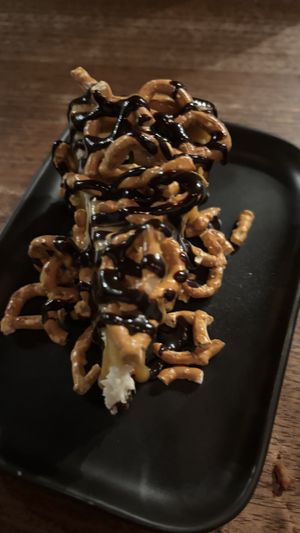 Salted caramel and chocolate cheezecake  at Red Sparrow Pizza in Collingwood