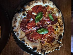 Queen Bee (pepperoni hot honey) $29.00: delish as always, one of my go-to faves at Red Sparrow Pizza in Collingwood