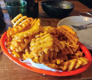 Waffle fries at Red Sparrow Pizza in Collingwood