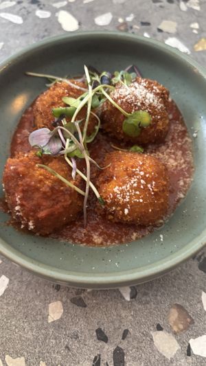 Arancini delicious. NOTE - Red Sparrow has moved to rose st. Submitted to HC but they don’t seem to be processing updates?  at Red Sparrow Pizza in Collingwood