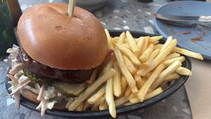 Bbq chicken burger . NOTE - Red Sparrow has moved to rose st. Submitted to HC but they don’t seem to be processing updates?  at Red Sparrow Pizza in Collingwood