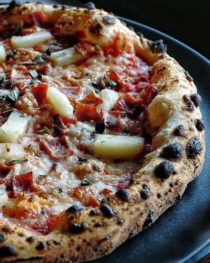 Vegan Hawaiian at Red Sparrow Pizza in Collingwood