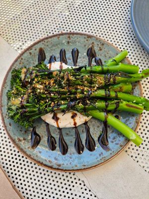 broccolini w/balsamic cream: good and esp loved the balsamic cream at Red Sparrow Pizza in Fitzroy