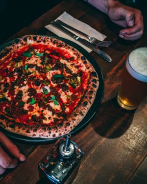 Vegan pizza at Red Sparrow Pizza in Collingwood