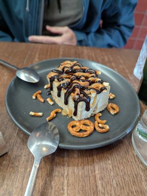 Salted caramel pretzel cheesecake at Red Sparrow Pizza in Fitzroy