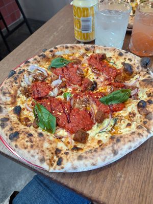 Pizza queen bee at Red Sparrow Pizza in Fitzroy