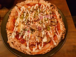 Vegan Sausage Pizza at Red Sparrow Pizza in Collingwood