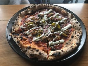 Sausage vegan pizza  at Red Sparrow Pizza in Collingwood