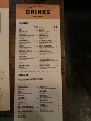 Drinks at Red Sparrow Pizza in Collingwood