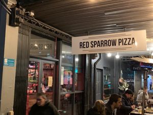 Outside at Red Sparrow Pizza in Collingwood