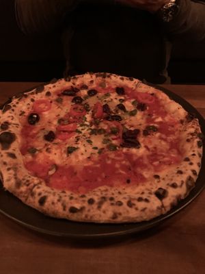 Putanesca. So good! at Red Sparrow Pizza in Collingwood