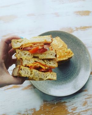 vegan ultimate toastie at The Cake Collective in Moonee Ponds